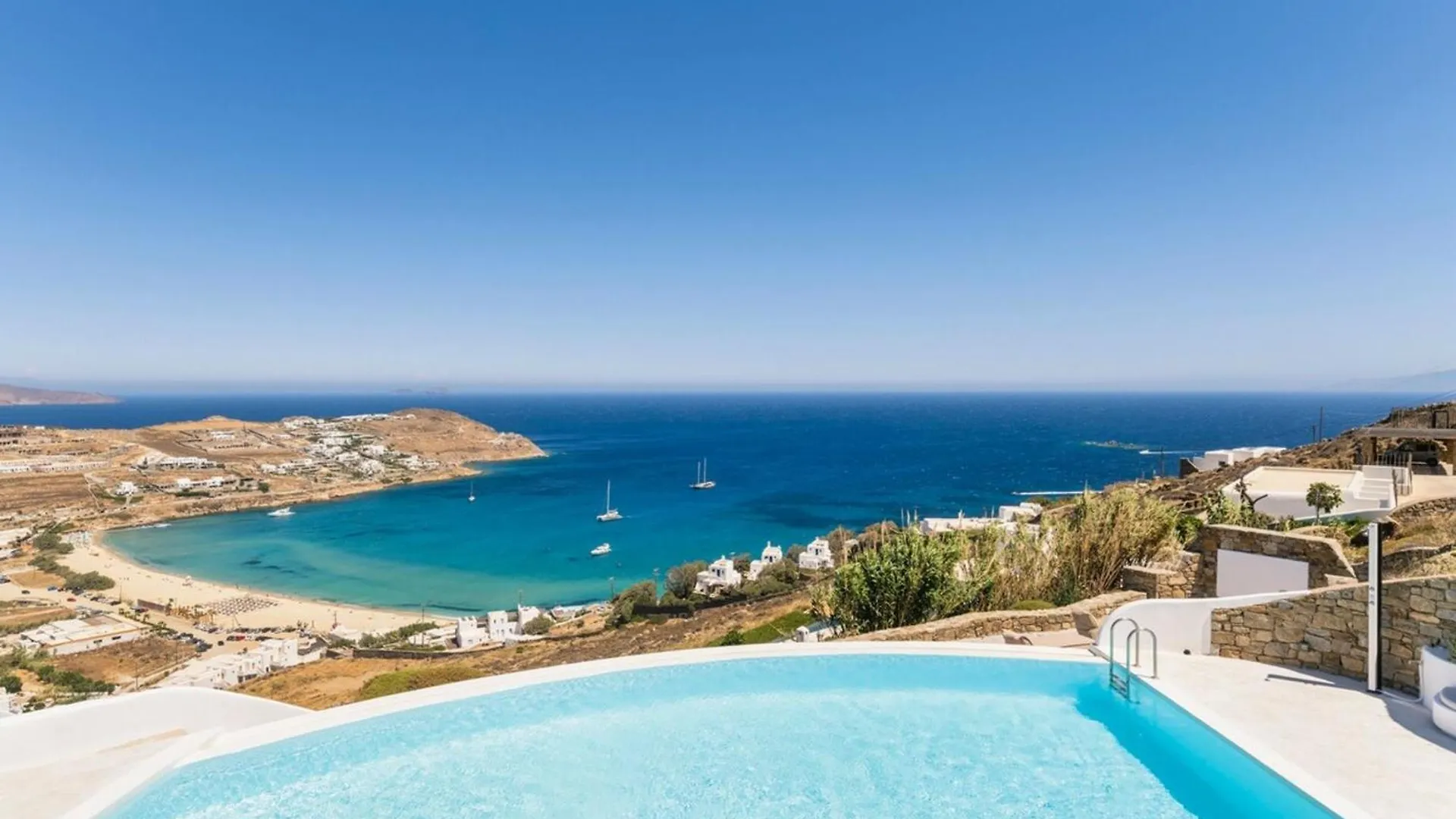 Luxury Villa With Stunning Views Above Kalo Livadi Mykonos Town