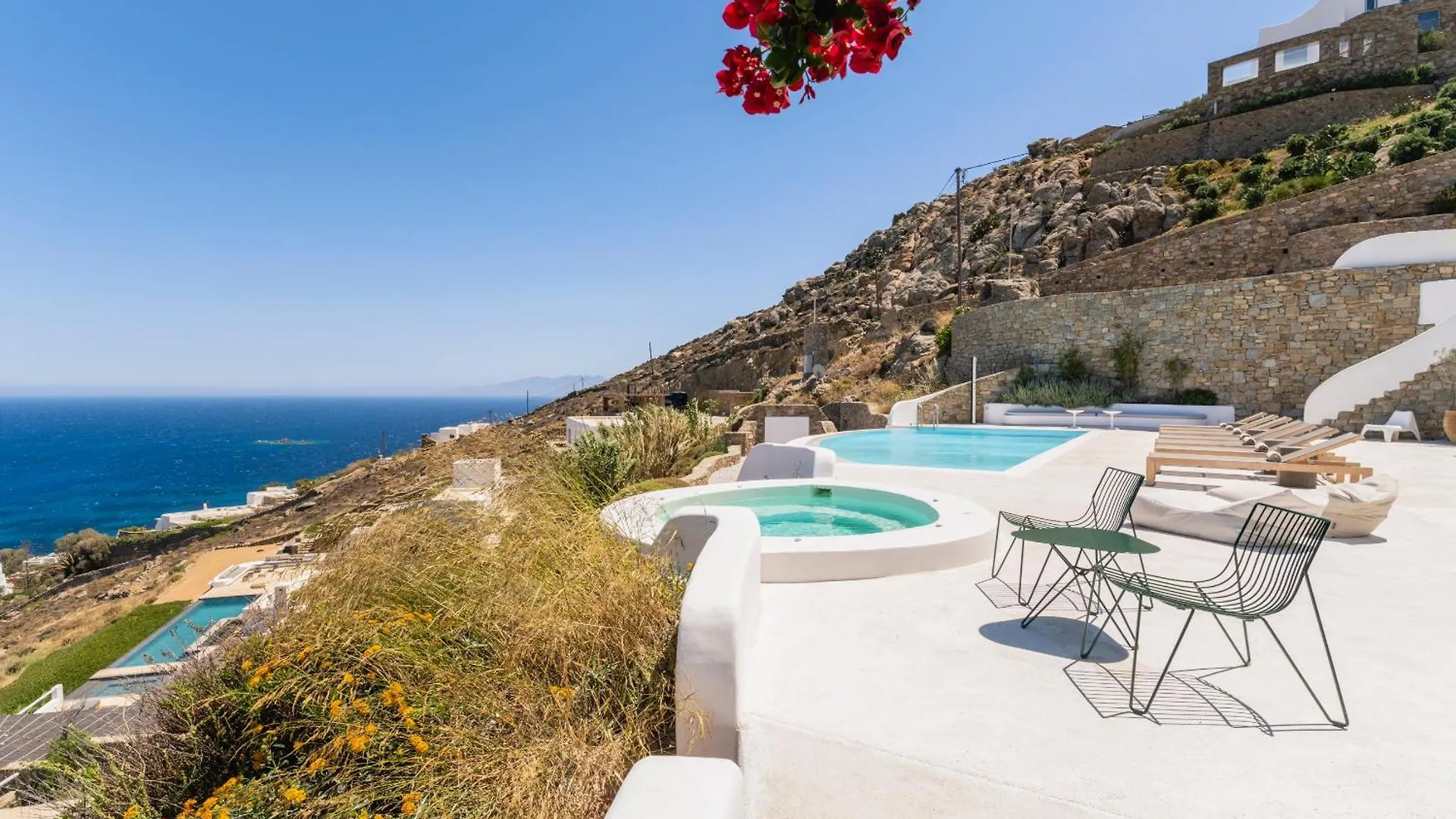 Luxury Villa With Stunning Views Above Kalo Livadi Mykonos Town Griechenland